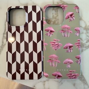 iPhone 15 Pro Max -Geometric and Mushroom Phone Cases